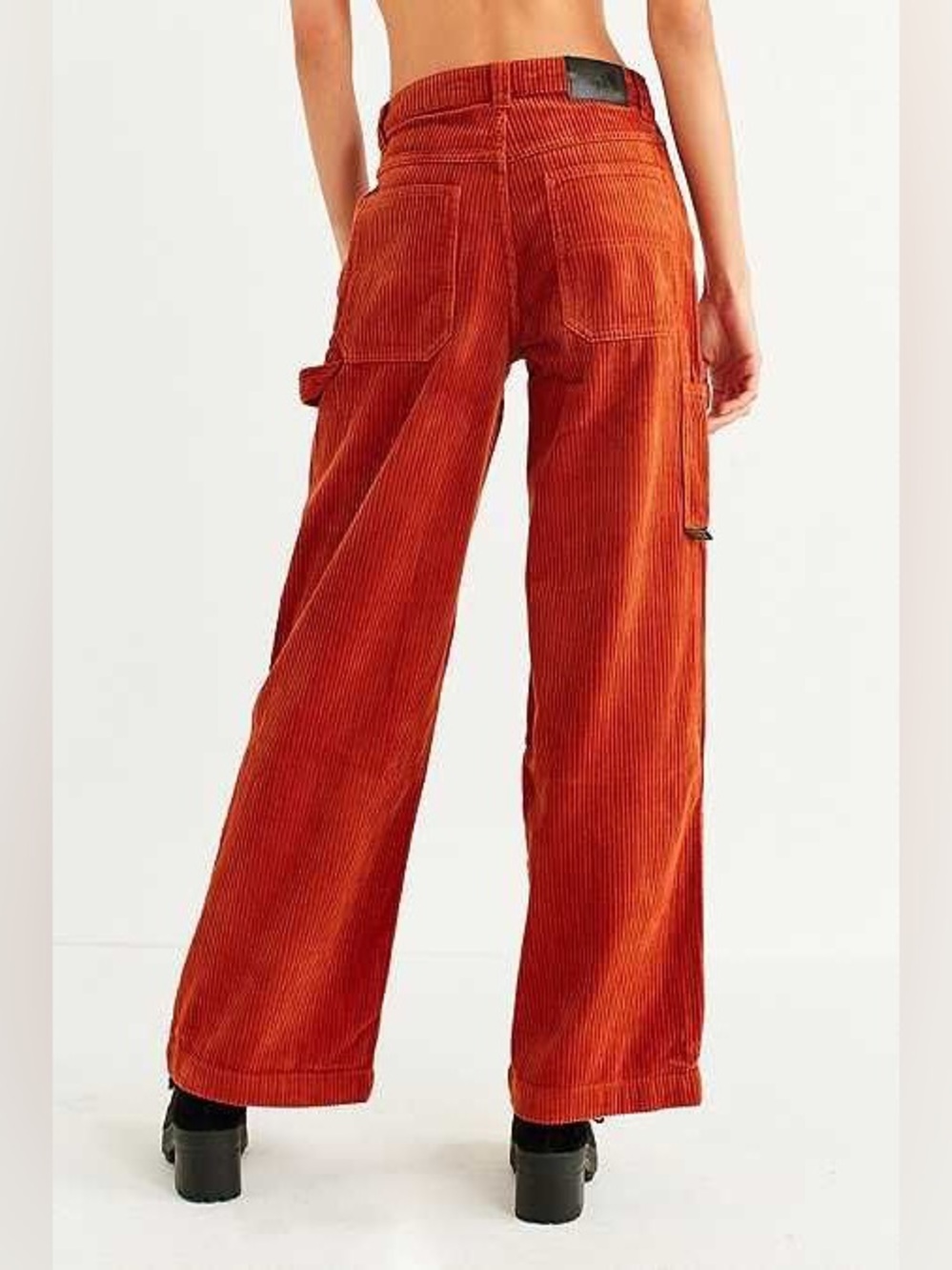 UNIF Buttercup Wide Leg Corduroy Carpenter Pants - Orange Size 27 90’s Skater